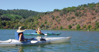Kayaker on Clear Lake,  California